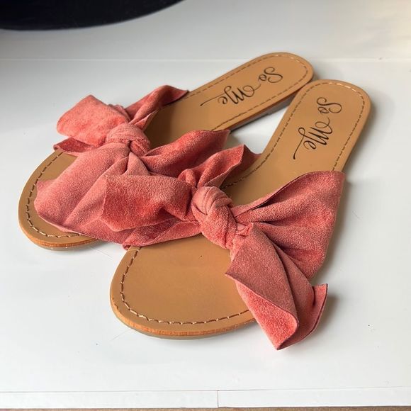 Shoes - Mauve/Pink Bow Sandals